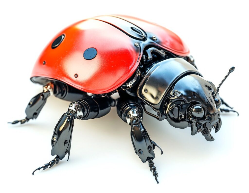 ai generated, ladybug, insect, nature, robot, robotic, metallic, technological, technology, animal