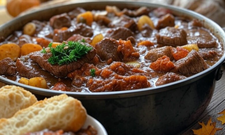 Slow-Cooked Beef Stew with Root Vegetables